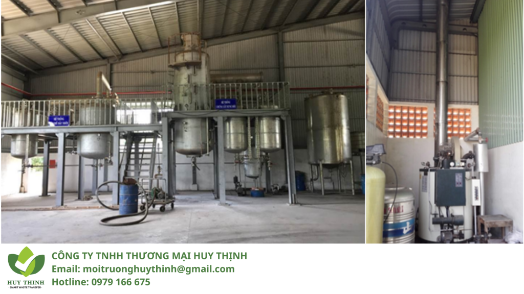 Hệ thống xử lý dầu thải và chưng cất dung môi của cơ sở và Khu vực lò hơi đốt dầu DO