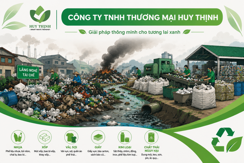 Chất thải từ hoạt động của các làng nghề tái chế