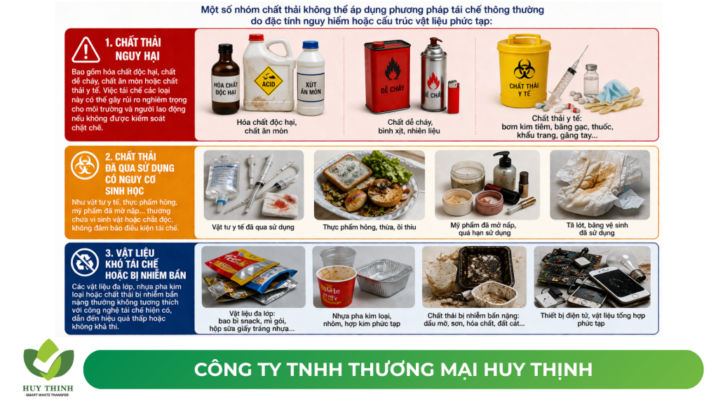 Những loại chất thải không phù hợp để tái chế