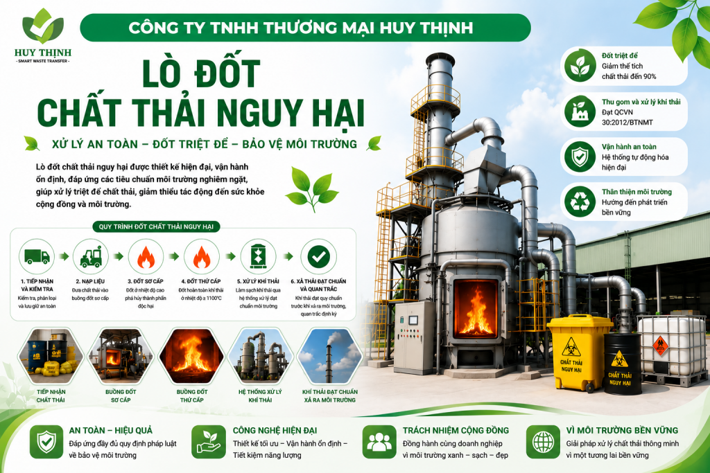 Hệ thống và quy trình vận hành lò đốt chất thải nguy hại