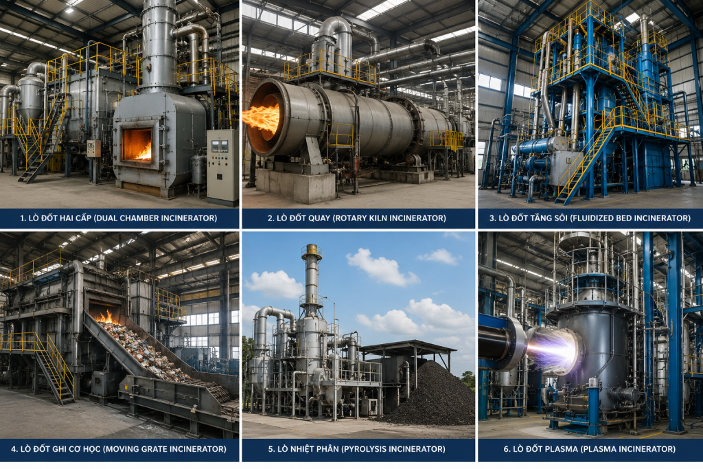 Các công nghệ lò đốt chất thải phổ biến hiện nay