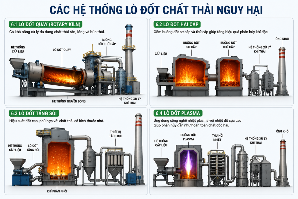 Các loại lò đốt chất thải nguy hại phổ biến