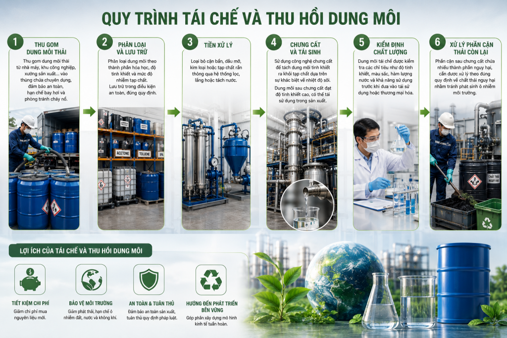 Quy trình tái chế và thu hồi dung môi