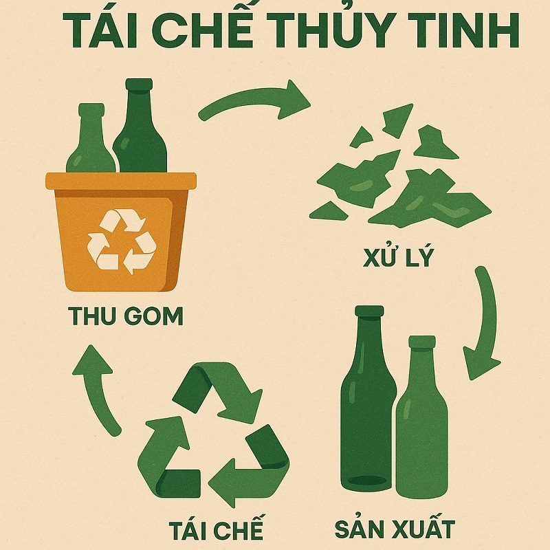Quy trình tái chế thủy tinh